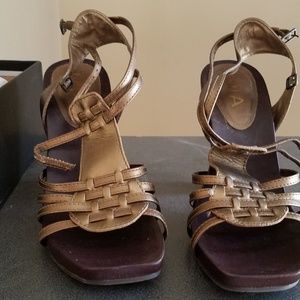 Gorgeous MIA Bronze Leather Strappy Heels